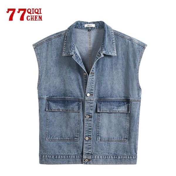 men's vests causal denim vest men cotton 2021 autumn spring jacket male fashion waistcoat jackets vintage jeans coats, Black;white
men's vests causal denim vest men cotton 2021 autumn spring jacket male fashion waistcoat jackets vintage jeans coats, Black;white
