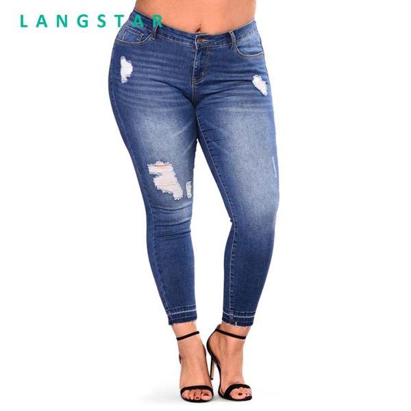 women's jeans langstar plus size high waisted zipper ripped skinny pencil pants fashion ankle length women denim trousers, Blue
women's jeans langstar plus size high waisted zipper ripped skinny pencil pants fashion ankle length women denim trousers, Blue