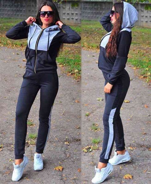 tracksuit two piece set spring womens pants autumn clothes colorblock zipper hooded jacket and suits sportswear lounge wear, White
tracksuit two piece set spring womens pants autumn clothes colorblock zipper hooded jacket and suits sportswear lounge wear, White