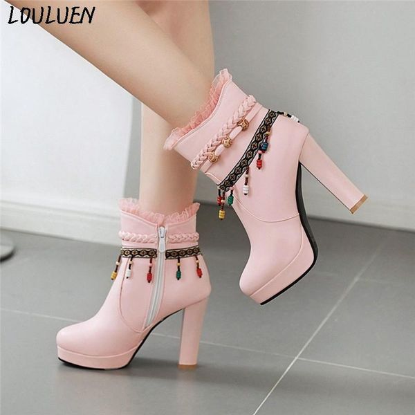 boots louluen 2021 retro winter lace color beads folk-custom high heels ankle woman shoes roman laarzen bottes #1107, Black
boots louluen 2021 retro winter lace color beads folk-custom high heels ankle woman shoes roman laarzen bottes #1107, Black