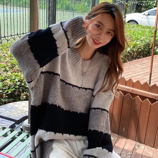 women's sweaters sweater women autumn korean winter knitted pullover color striped jersey negro mujer, White;black
women's sweaters sweater women autumn korean winter knitted pullover color striped jersey negro mujer, White;black