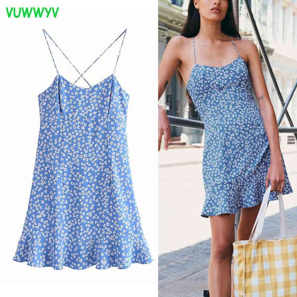 woman dresses blue floral print ruffle mini dress women casual spaghetti strap backless ladies summer vintage 210430, Black;gray
woman dresses blue floral print ruffle mini dress women casual spaghetti strap backless ladies summer vintage 210430, Black;gray