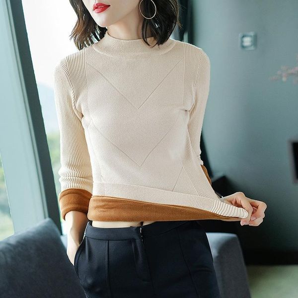 women's sweaters casual winter sweater 2021 long-sleeved thickened plus velvet warmth ladies slim-fit stretch female, White;black
women's sweaters casual winter sweater 2021 long-sleeved thickened plus velvet warmth ladies slim-fit stretch female, White;black