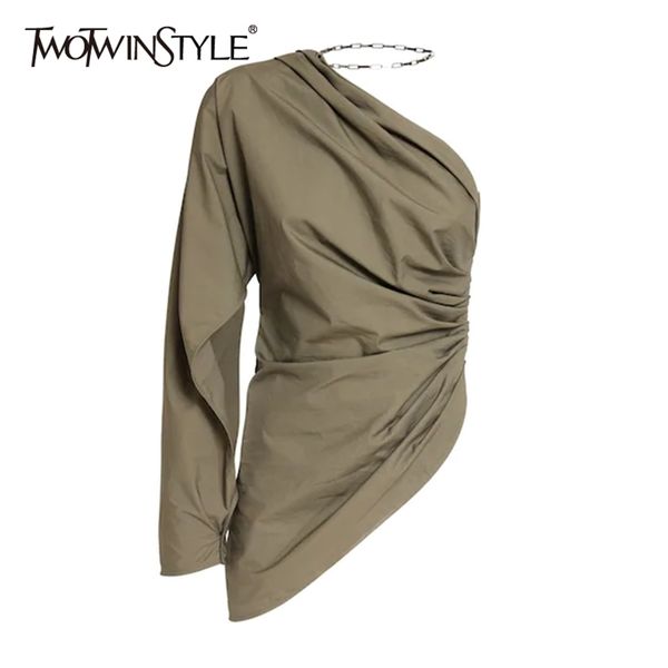 twowinsyle white casual patchwork chain shirt for women skew collar long sleeve one off shoulder shirts female summer 210524
twowinsyle white casual patchwork chain shirt for women skew collar long sleeve one off shoulder shirts female summer 210524