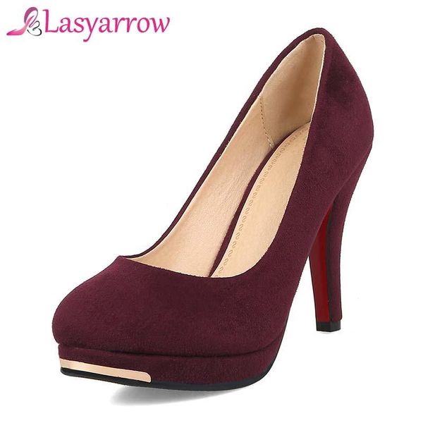dress shoes lasyarrow brand woman suede thin high heels round toe pumps plus size 34-44 female platform shoe party rm964, Black
dress shoes lasyarrow brand woman suede thin high heels round toe pumps plus size 34-44 female platform shoe party rm964, Black