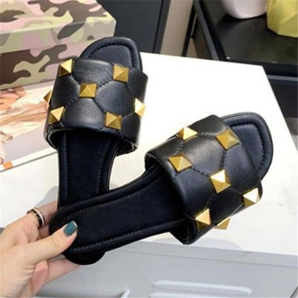 rivets studded women slippers outside summer slides casual beach shoes woman flat slipper gladiator sandals ladies flats, Black
rivets studded women slippers outside summer slides casual beach shoes woman flat slipper gladiator sandals ladies flats, Black