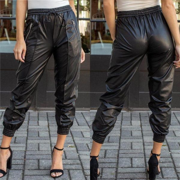 women's pants & capris women black pu leather stretch waist drawstring tie pockets female autumn winter elegant trousers plus size#35, Black;white
women's pants & capris women black pu leather stretch waist drawstring tie pockets female autumn winter elegant trousers plus size#35, Black;white