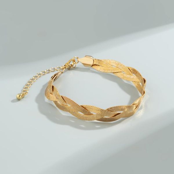 link, chain punk 3-layers weave flat snake bracelet for women gold silver color herringbone link bracelets fashion jewelry gift, Black
link, chain punk 3-layers weave flat snake bracelet for women gold silver color herringbone link bracelets fashion jewelry gift, Black