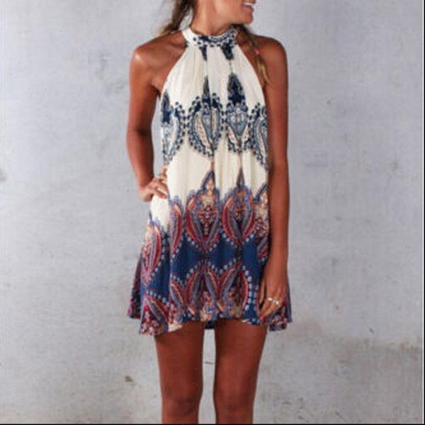 summer bohemian loose print women dress casual party beach mini halter sundress size has been corrected, Black;gray
summer bohemian loose print women dress casual party beach mini halter sundress size has been corrected, Black;gray