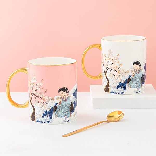 mugs 380ml ceramic coffee mug cherry pattern cup high end bone china gold plating couple's teacup household water milk
mugs 380ml ceramic coffee mug cherry pattern cup high end bone china gold plating couple's teacup household water milk