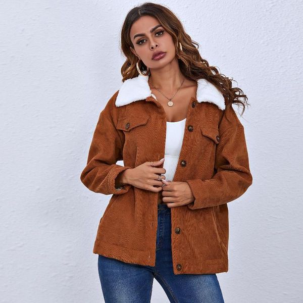 women's jackets women autumn winter coat turn-down collar botton jacket with fleece liner, Black;brown
women's jackets women autumn winter coat turn-down collar botton jacket with fleece liner, Black;brown