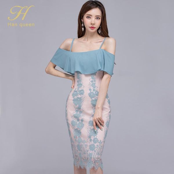 han queen elegant ruffles pencil dress women summer patchwork office wear dresses spaghetti strap sheath bodycon lace vestidos casual, Black;gray
han queen elegant ruffles pencil dress women summer patchwork office wear dresses spaghetti strap sheath bodycon lace vestidos casual, Black;gray