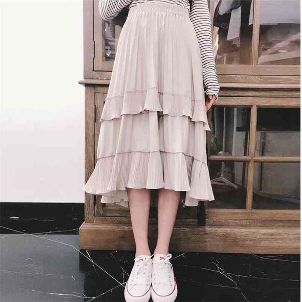 summer korean elastic high waist slimming retro cake skirt simple black casual women a-line long 210527
summer korean elastic high waist slimming retro cake skirt simple black casual women a-line long 210527