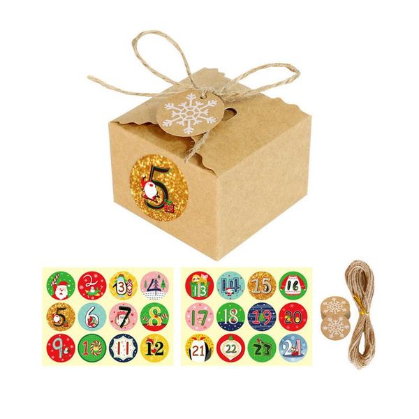 gift wrap 24pcs/lot christmas calendar box with number stickers business packaging chocolate holiday gifts kraft paper bags wholesale
gift wrap 24pcs/lot christmas calendar box with number stickers business packaging chocolate holiday gifts kraft paper bags wholesale
