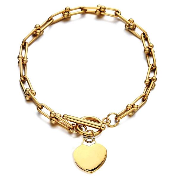 stainless steel ot u chain heart charms bracelet for girls women toggle bracelets birthday gift valentine's day jewelry charm, Golden;silver
stainless steel ot u chain heart charms bracelet for girls women toggle bracelets birthday gift valentine's day jewelry charm, Golden;silver