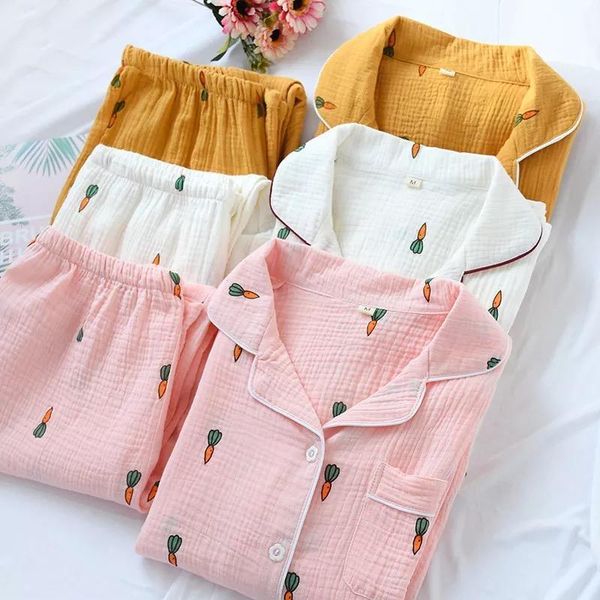 carrot autumn and winter pajamas women sleepwear couple set 100% cotton double crepe long sleeved trousers homewear suit, Black;red
carrot autumn and winter pajamas women sleepwear couple set 100% cotton double crepe long sleeved trousers homewear suit, Black;red