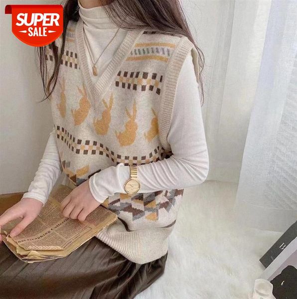 li zhiqi korean version of the v-neck cartoon rabbit sleeveless sweater vest spring loose waistcoat knitted women 110159 #rq2s, Black;gray
li zhiqi korean version of the v-neck cartoon rabbit sleeveless sweater vest spring loose waistcoat knitted women 110159 #rq2s, Black;gray