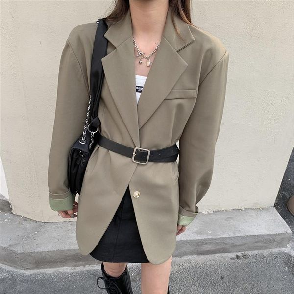 women's suits & blazers stylish chic loose female suit jackets full sleeve single-breasted women blazer 2021 autumn ladies outwear dro, White;black
women's suits & blazers stylish chic loose female suit jackets full sleeve single-breasted women blazer 2021 autumn ladies outwear dro, White;black
