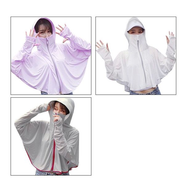 women's cardigan long-sleeve sunsn jacket outdoor riding hooded shawl breathable ice silk clothing jackets, Black;brown
women's cardigan long-sleeve sunsn jacket outdoor riding hooded shawl breathable ice silk clothing jackets, Black;brown