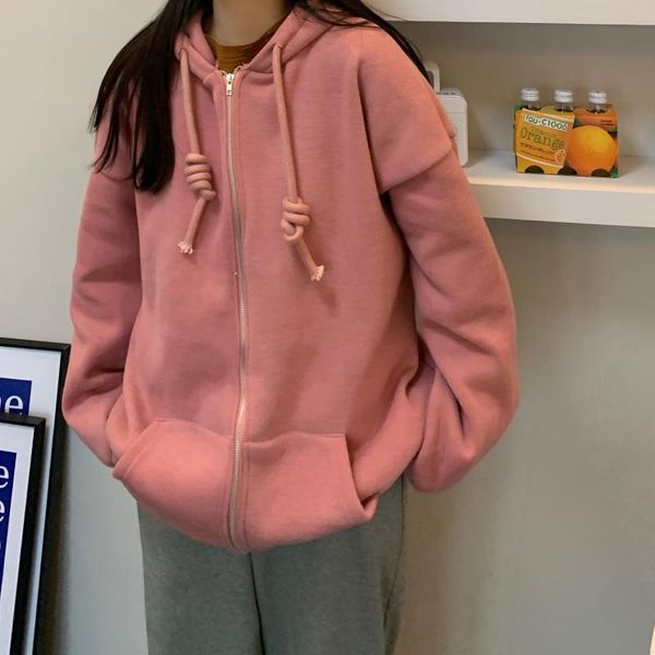 women's hoodies & sweatshirts harajuku with hat oversized women zipper kangaroo pocket casual loose solid color sweatshirt female fashi, Black
women's hoodies & sweatshirts harajuku with hat oversized women zipper kangaroo pocket casual loose solid color sweatshirt female fashi, Black