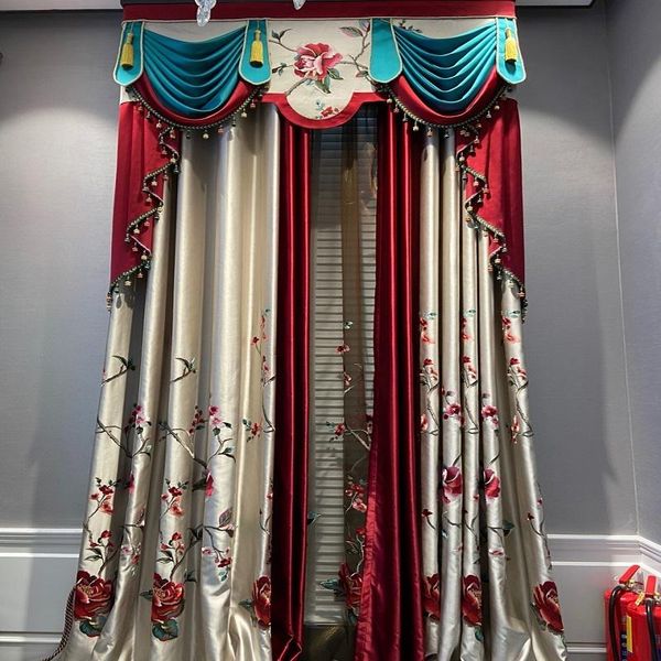 curtain & drapes chinese-style red retro peony embroidery high-precision classical imitation silk curtains for living room bedroom
curtain & drapes chinese-style red retro peony embroidery high-precision classical imitation silk curtains for living room bedroom