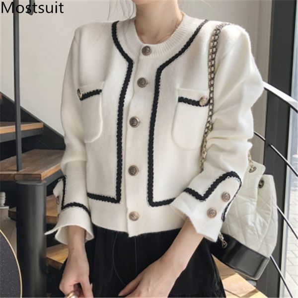 korean vintage single-breasted women cardigan sweater autumn winter pockets long sleeve o-neck elegant ladies jumpers 210514, White;black
korean vintage single-breasted women cardigan sweater autumn winter pockets long sleeve o-neck elegant ladies jumpers 210514, White;black