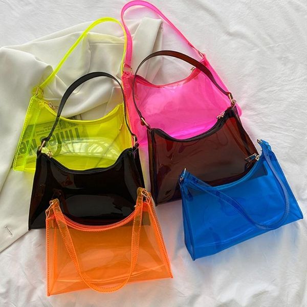 evening bags transparent clear jelly handbag shoulder for women elegant party underarm bag totes female purse