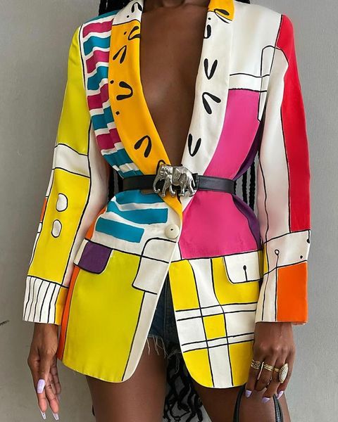 women's suits & blazers turn-down collar all over print shawl single button blazer casual elegant abstract graphic work coat, White;black
women's suits & blazers turn-down collar all over print shawl single button blazer casual elegant abstract graphic work coat, White;black