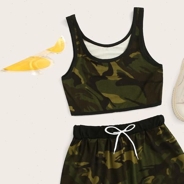 summer camo print tank womens sleepwears vest drawstring waist shorts pajama set sleeveless green nightwear yj, Black;red
summer camo print tank womens sleepwears vest drawstring waist shorts pajama set sleeveless green nightwear yj, Black;red