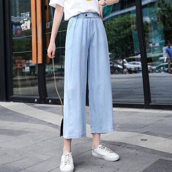 women's jeans female 2021 students elastic waist wide-legged trousers and thin section nine points casual pants straight canister, Blue
women's jeans female 2021 students elastic waist wide-legged trousers and thin section nine points casual pants straight canister, Blue