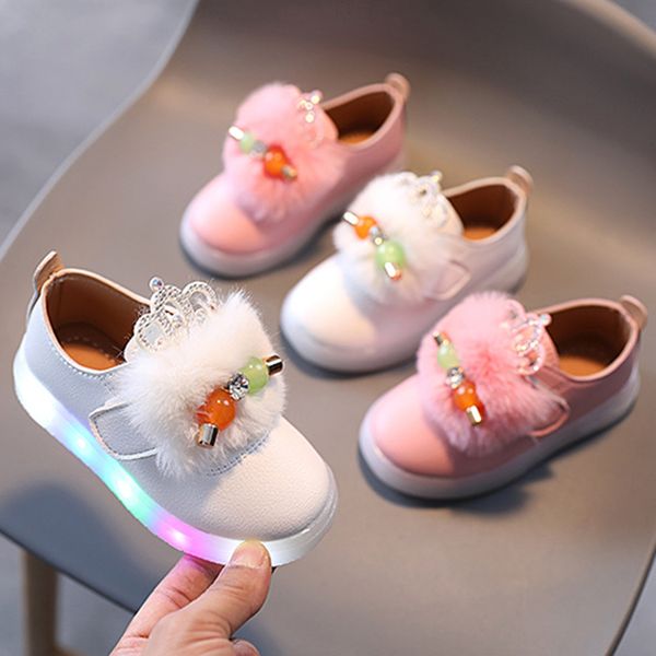 Fashion Toddler Infant Kids Baby Girls Leather LED Light Luminous Sport Sneakers Princess Shoes Cute Children Casual Shoes, Pink
Fashion Toddler Infant Kids Baby Girls Leather LED Light Luminous Sport Sneakers Princess Shoes Cute Children Casual Shoes, Pink
