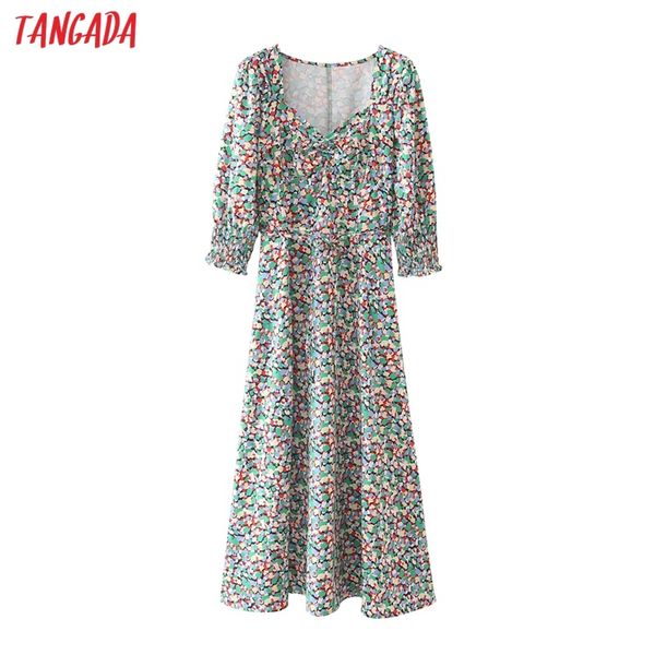 summer women floral print midi square neck puff short sleeve ladies dress vestidos 5x26 210416, Black;gray
summer women floral print midi square neck puff short sleeve ladies dress vestidos 5x26 210416, Black;gray