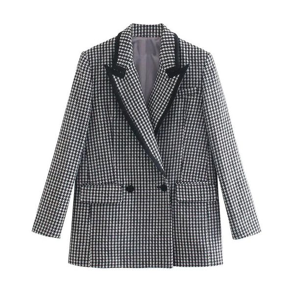 women's suits & blazers bbwm 2021 autumn houndstooth women vintage long sleeve slim office lady blazer female double breasted streetwea, White;black
women's suits & blazers bbwm 2021 autumn houndstooth women vintage long sleeve slim office lady blazer female double breasted streetwea, White;black