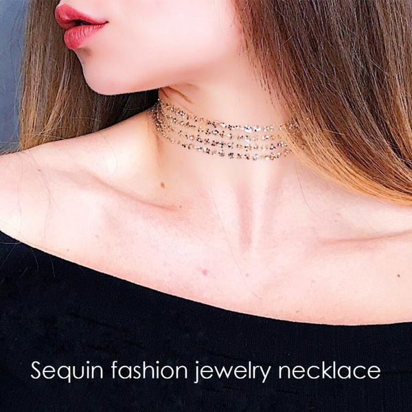 pendants emanco trendy multi layers choker necklace golden tassel women fashion jewelry sequin cloth for girl gifts, Black
pendants emanco trendy multi layers choker necklace golden tassel women fashion jewelry sequin cloth for girl gifts, Black
