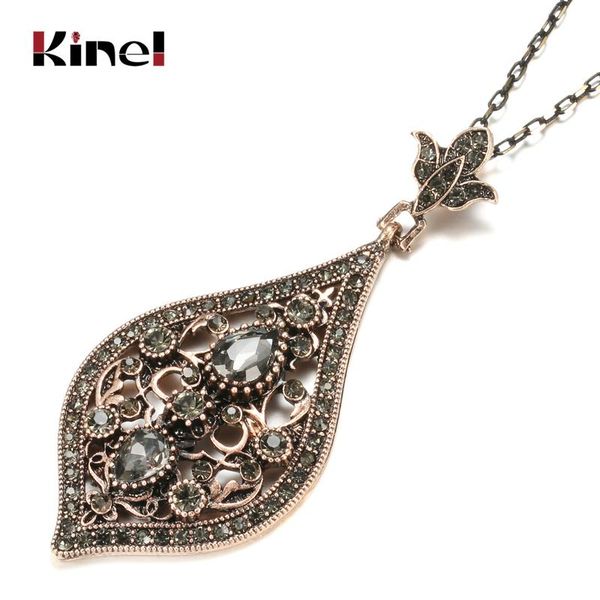 kinel vintage grey crystal necklace for women turkish antique gold color pendant ethnic wedding jewelry gift necklaces, Silver
kinel vintage grey crystal necklace for women turkish antique gold color pendant ethnic wedding jewelry gift necklaces, Silver
