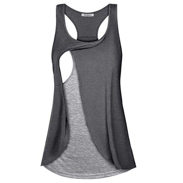 women's clothing pregnant women's breastfeeding sleeveless t-shirt color contrast asymmetric double breast-feeding vest top, White
women's clothing pregnant women's breastfeeding sleeveless t-shirt color contrast asymmetric double breast-feeding vest top, White