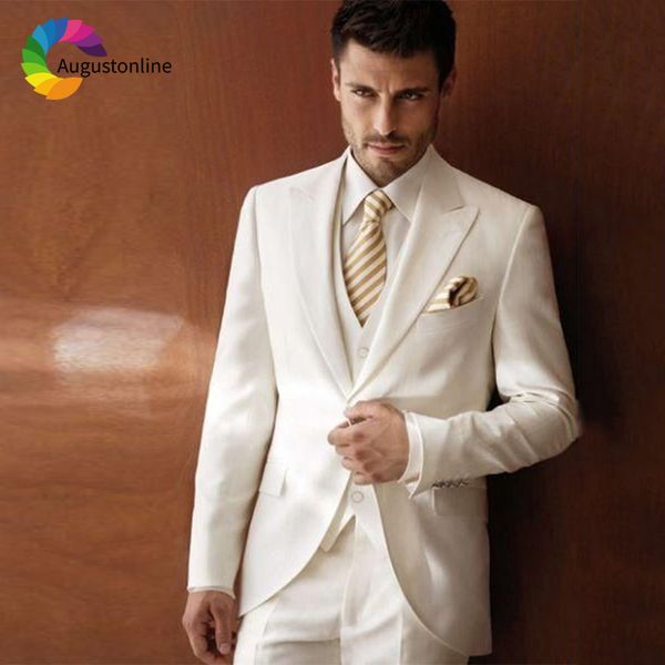 men's suits & blazers men white peaked lapel wedding blazer custom made slim fit formal groom tuxedos man terno masculino 3 p, White;black
men's suits & blazers men white peaked lapel wedding blazer custom made slim fit formal groom tuxedos man terno masculino 3 p, White;black
