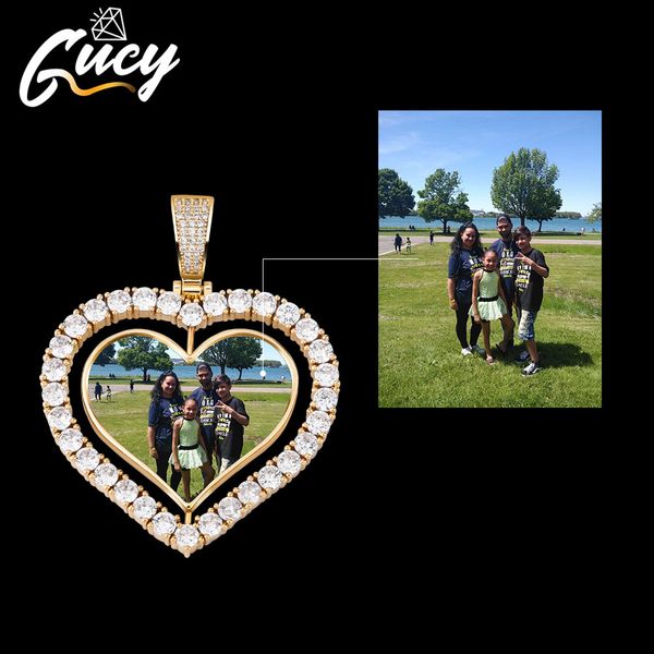 gucy custom made p rotating double-sided heart pendant necklace 4mm tennis chain zircon mens hip hop jewelry, Silver
gucy custom made p rotating double-sided heart pendant necklace 4mm tennis chain zircon mens hip hop jewelry, Silver