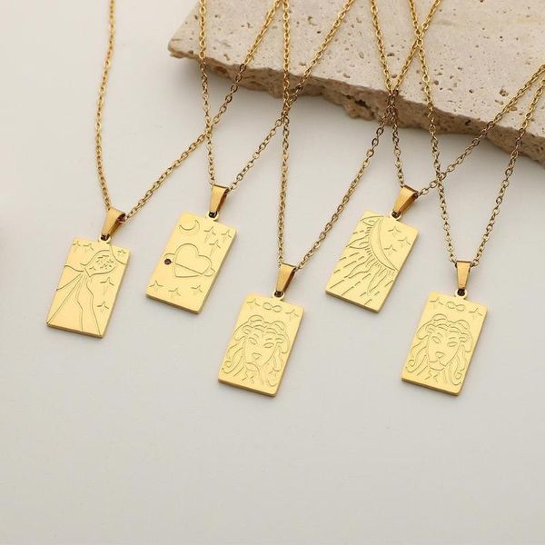 pendant necklaces vintage tarot card necklace good luck amulet square lion sun bottlle love charm chain choker men women, Silver
pendant necklaces vintage tarot card necklace good luck amulet square lion sun bottlle love charm chain choker men women, Silver