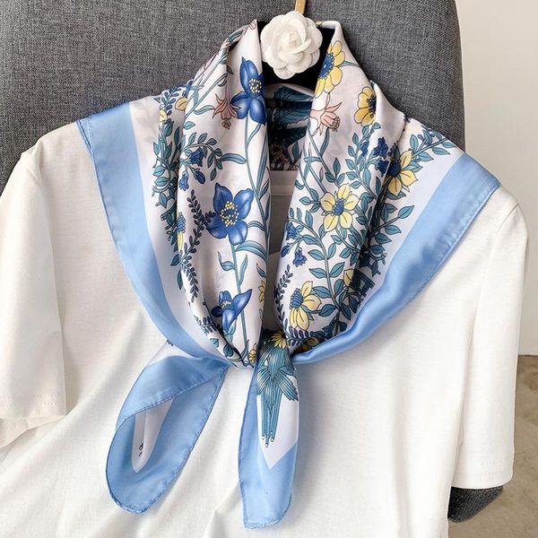 scarves 70cm silk square scarf women neck band floral print foulard lady neckerchief hair tie headband shawls and wraps bandana, Blue;gray
scarves 70cm silk square scarf women neck band floral print foulard lady neckerchief hair tie headband shawls and wraps bandana, Blue;gray