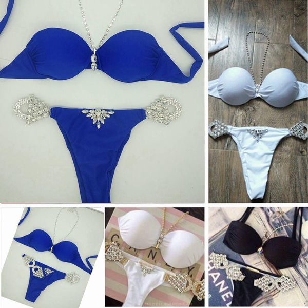 women's swimwear 2021 vacation blue women bikini set bling stones crystal white and black stock brazilian, White;black
women's swimwear 2021 vacation blue women bikini set bling stones crystal white and black stock brazilian, White;black