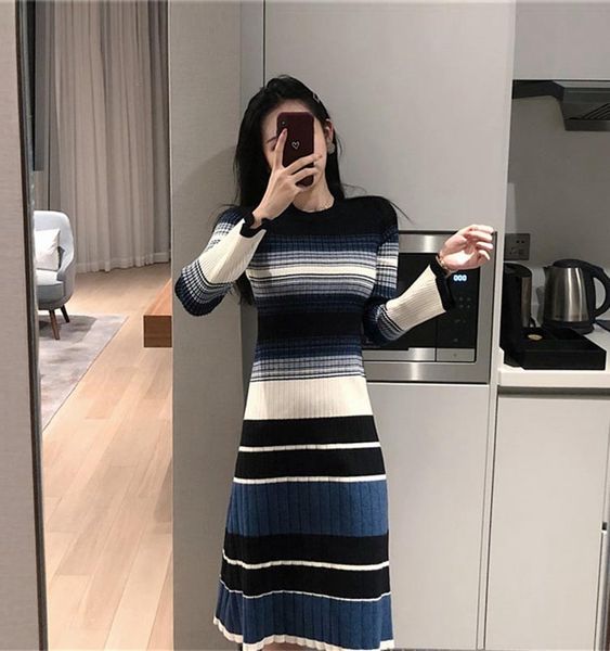 jxmyy autumn and winter clothing new french retro mid-length sweater skirt striped knitted bottoming dress women 210412, Black;gray
jxmyy autumn and winter clothing new french retro mid-length sweater skirt striped knitted bottoming dress women 210412, Black;gray