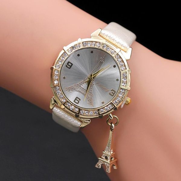 wristwatches women quartz wrist the eiffel tower rhinestone pendant watch f605, Slivery;brown
wristwatches women quartz wrist the eiffel tower rhinestone pendant watch f605, Slivery;brown