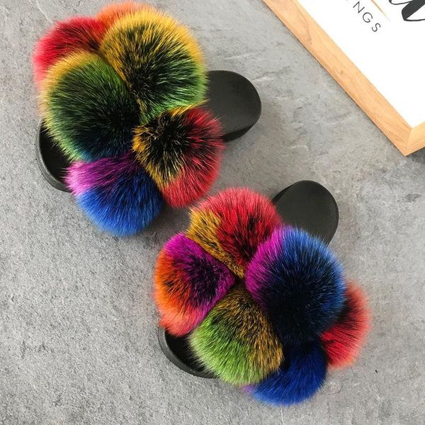arrival women's real fur slippers colorful ball ladies outdoor indoor slides sandals home flat shoes, Black
arrival women's real fur slippers colorful ball ladies outdoor indoor slides sandals home flat shoes, Black