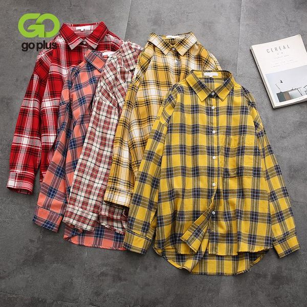 women's blouses & shirts goplus korean shirt vintage yellow red blouse boyfriend plaid ladies and camisa mujer chemisier femme c9682, White
women's blouses & shirts goplus korean shirt vintage yellow red blouse boyfriend plaid ladies and camisa mujer chemisier femme c9682, White