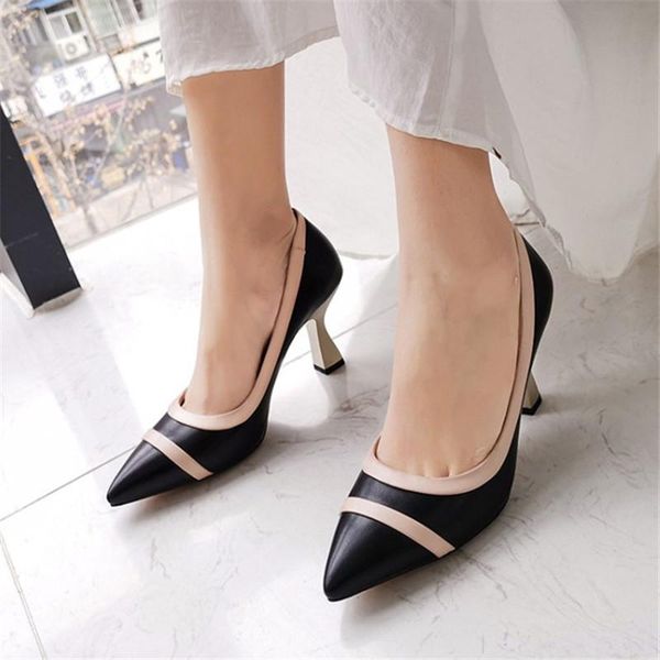 dress shoes pxelena 2021 sprng autumn office lady party date pumps strange high heels women slip on mixed color pointed toe, Black
dress shoes pxelena 2021 sprng autumn office lady party date pumps strange high heels women slip on mixed color pointed toe, Black