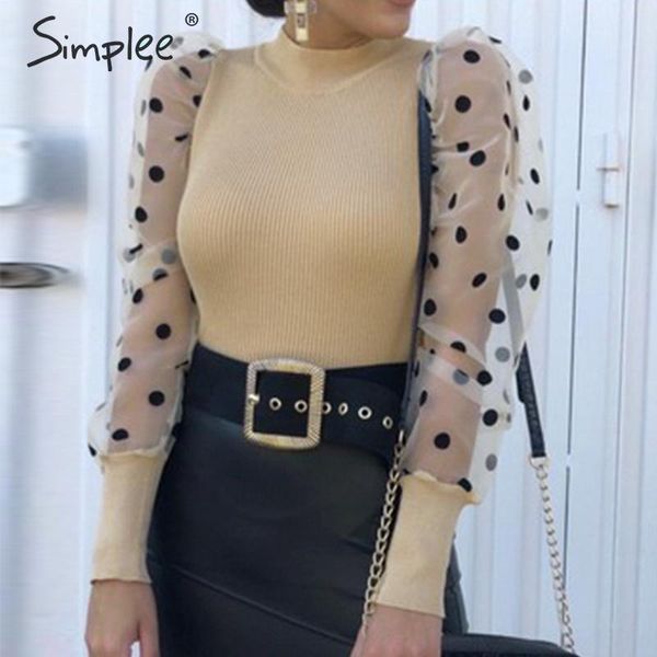 patchwork polka dot puff sleeve women blouse elegant autumn winter female knitted shirt party club slim ladies 210414, White
patchwork polka dot puff sleeve women blouse elegant autumn winter female knitted shirt party club slim ladies 210414, White