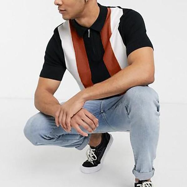 distinguished pattern men's zipper polo shirt comfortable breathable fashionable cool daily travel work party, White;black
distinguished pattern men's zipper polo shirt comfortable breathable fashionable cool daily travel work party, White;black