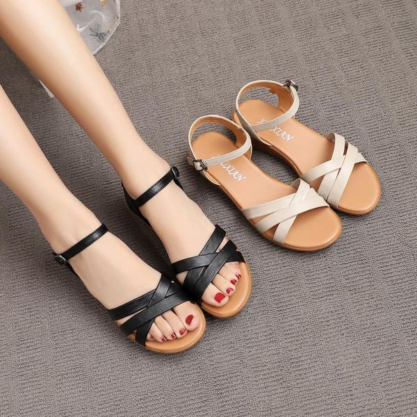 sandals girls summer women large size ankle strap cowhide flat genuine leather elegant ladies open toe footwear, Black
sandals girls summer women large size ankle strap cowhide flat genuine leather elegant ladies open toe footwear, Black