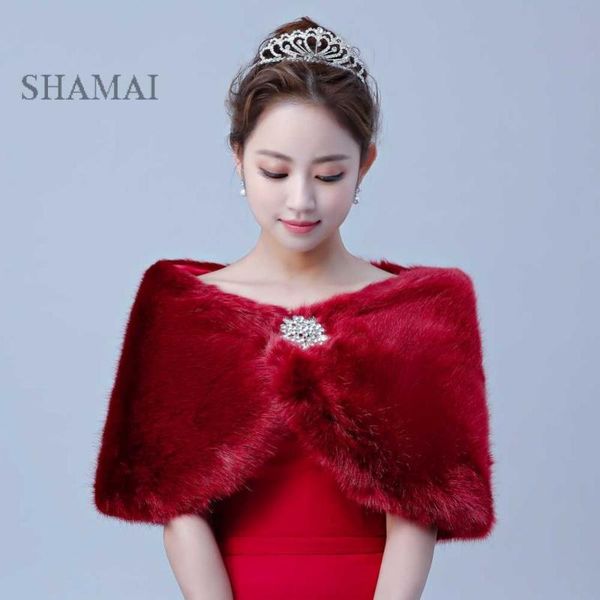 wraps & jackets shamai winter dark red faux fur bridal jacket warm boleros wedding bride cape, White
wraps & jackets shamai winter dark red faux fur bridal jacket warm boleros wedding bride cape, White